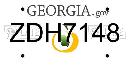 ZDH7148 Georgia License Plate