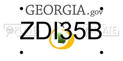 ZDI35B Georgia License Plate