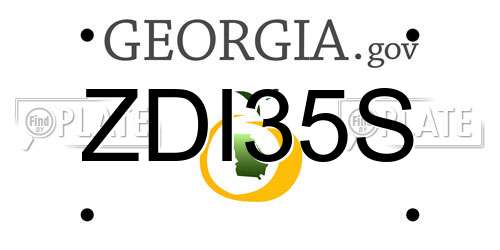 ZDI35S Georgia License Plate