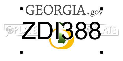ZDI388 Georgia License Plate