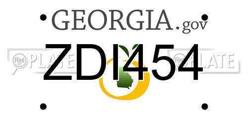 ZDI454 Georgia License Plate