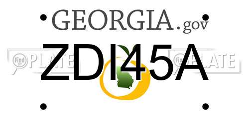 ZDI45A Georgia License Plate