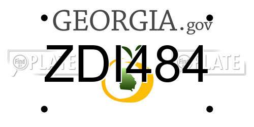 ZDI484 Georgia License Plate