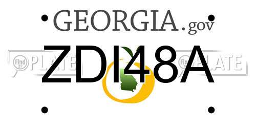 ZDI48A Georgia License Plate
