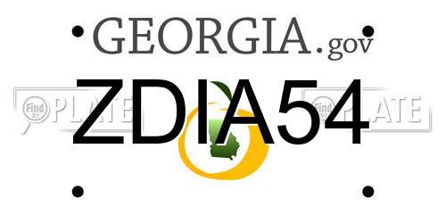 ZDIA54 Georgia License Plate