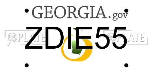 ZDIE55 Georgia License Plate