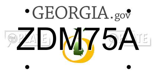 ZDM75A Georgia License Plate