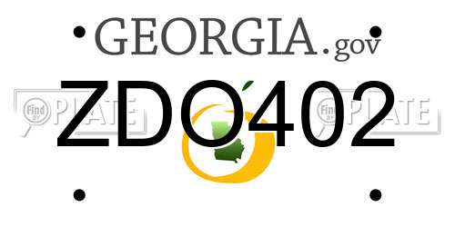 ZDO402 Georgia License Plate