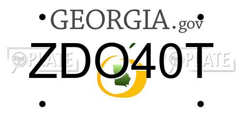 ZDO40T Georgia License Plate
