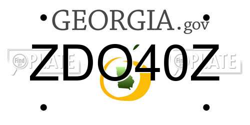 ZDO40Z Georgia License Plate
