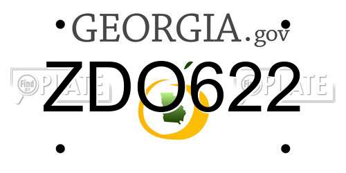 ZDO622 Georgia License Plate