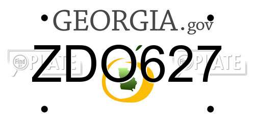 ZDO627 Georgia License Plate
