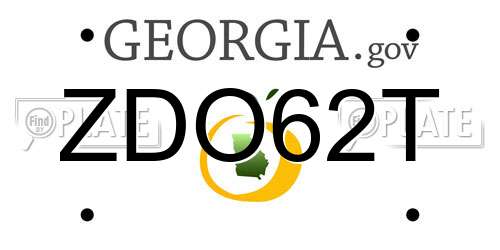 ZDO62T Georgia License Plate