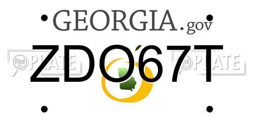 ZDO67T Georgia License Plate