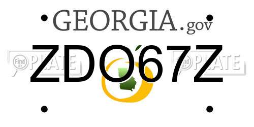 ZDO67Z Georgia License Plate