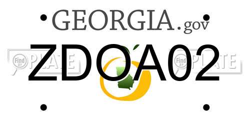 ZDOA02 Georgia License Plate