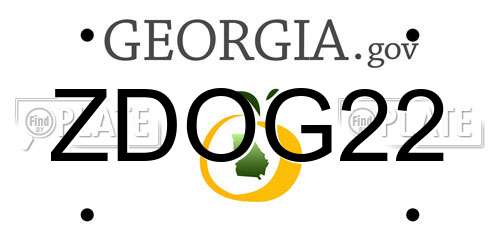 ZDOG22 Georgia License Plate