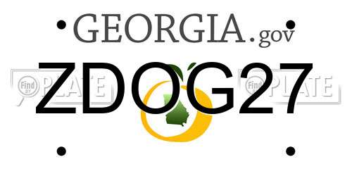 ZDOG27 Georgia License Plate