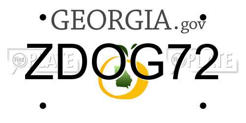 ZDOG72 Georgia License Plate