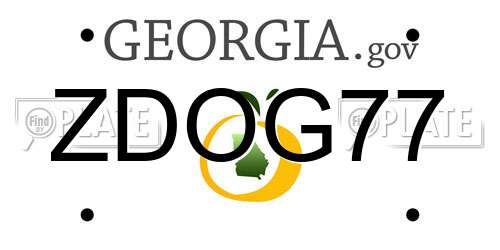 ZDOG77 Georgia License Plate