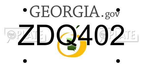 ZDQ402 Georgia License Plate