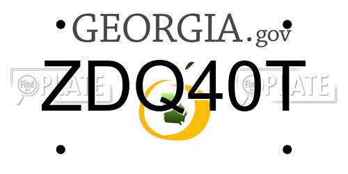 ZDQ40T Georgia License Plate