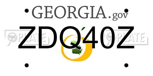 ZDQ40Z Georgia License Plate