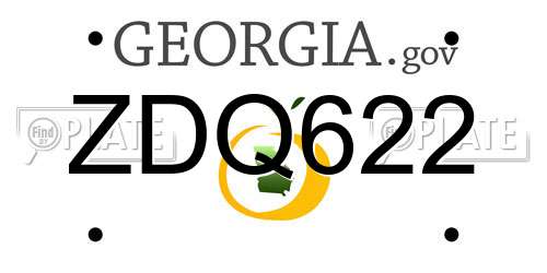 ZDQ622 Georgia License Plate