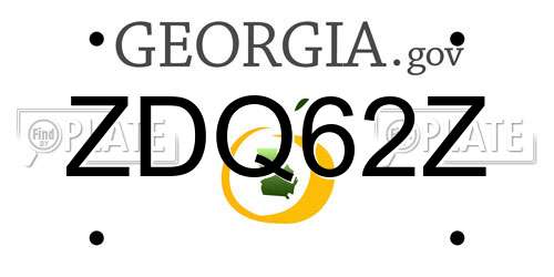 ZDQ62Z Georgia License Plate