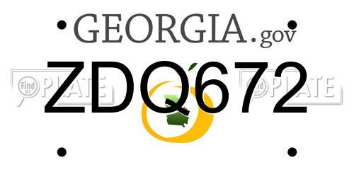 ZDQ672 Georgia License Plate