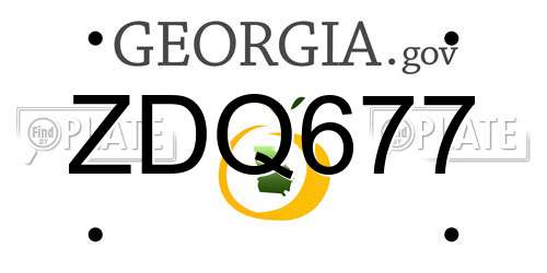 ZDQ677 Georgia License Plate