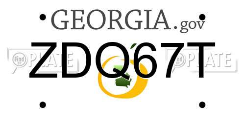 ZDQ67T Georgia License Plate