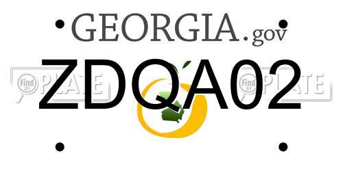 ZDQA02 Georgia License Plate