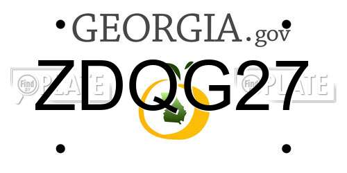 ZDQG27 Georgia License Plate
