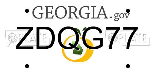 ZDQG77 Georgia License Plate
