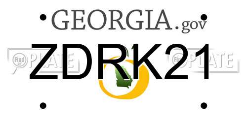 ZDRK21 Georgia License Plate