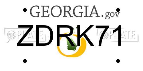 ZDRK71 Georgia License Plate