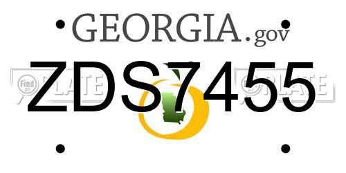 ZDS7455 Georgia License Plate