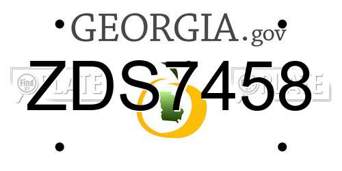 ZDS7458 Georgia License Plate