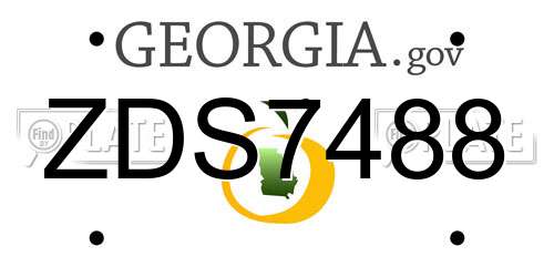 ZDS7488 Georgia License Plate