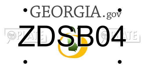 ZDSB04 Georgia License Plate