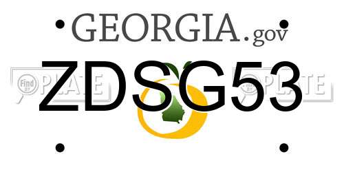 ZDSG53 Georgia License Plate