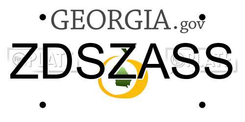 ZDSZASS Georgia License Plate