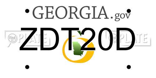 ZDT20D Georgia License Plate