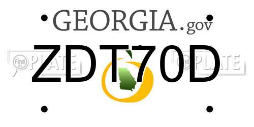 ZDT70D Georgia License Plate