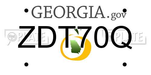 ZDT70Q Georgia License Plate