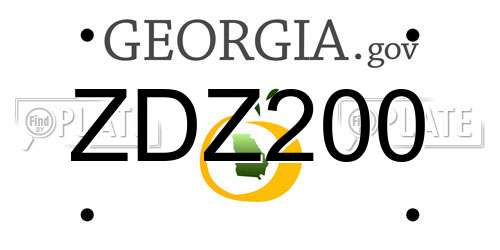 ZDZ200 Georgia License Plate