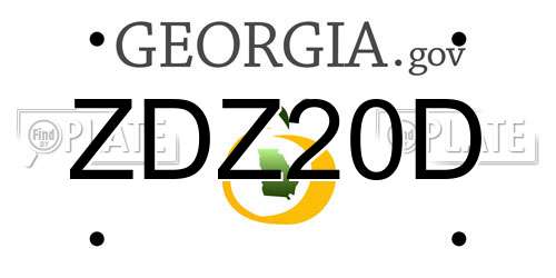 ZDZ20D Georgia License Plate