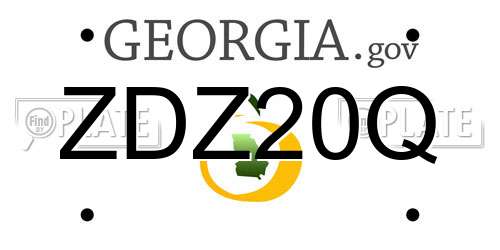 ZDZ20Q Georgia License Plate
