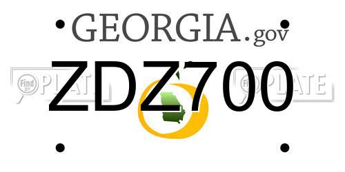 ZDZ700 Georgia License Plate
